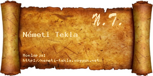 Németi Tekla névjegykártya